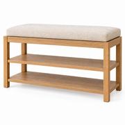 Westbrook Entryway Bench with Cushion and Two-Tier Shoe Storage