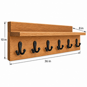 Havenrail Wall-Mounted Entryway Coat Rack with Shelf and 6 Hooks