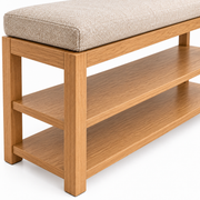 Westbrook Entryway Bench with Cushion and Two-Tier Shoe Storage