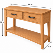 Willowmere Entryway Console Table with Two Drawers and Lower Shelf