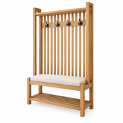 Ashford Entryway Hall Tree with Bench, Shelf and 4 Double Hooks