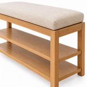 Westbrook Entryway Bench with Cushion and Two-Tier Shoe Storage