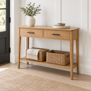 Willowmere Entryway Console Table with Two Drawers and Lower Shelf