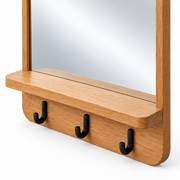 Meadowline Wall-Mounted Entryway Mirror with Shelf and 3 Hooks