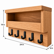 Oakridge Wall-Mounted Entryway Organizer with Mail Slot and 5 Hooks