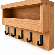 Oakridge Wall-Mounted Entryway Organizer with Mail Slot and 5 Hooks